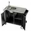 Outdoor Grill Cart With Storage Kitchen Prep Station Cart Outdoor Grill Table With Wheels Sink For Patio Backyard Bbq