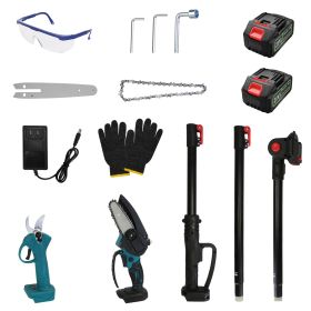 Cordless Pruning Shear And Electric Chainsaw 4 In 1 with Max 5.5Ft Extension Poles 4” 6” Pole Saw Brushless Pruning Shear With 2Pcs 3.0Ah Ba
