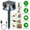 Ultrasonic Solar Animal Repeller Outdoor Mole Snake Squirrel Repellent Waterproof Bird Deer Dog Cat Deterrent With 3 Modes Motion Sensor Vibration Sta