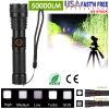 Tactical Led Flashlight Zoomable Rechargeable Search Light Torch 50000Lm 5Modes Night Light For Night Walking Adventures
