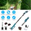 Pole Mini Hedge Trimmer & Grass Shear Electric Cordless Handheld Hedge Trimmer With 90° Rotatable Head Telescopic Extension Pole Gloves Goggles