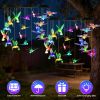 Solar Hummingbird Butterfly Dragonfly Wind Chimes 3Pack 7 Color Changing Wind Chime For Outside Waterproof Garden Yard Decor