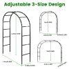 2Pack 7.87Ft H X 4.59Ft W Adjustable Metal Garden Arches Diy Outdoor Trellis For Climbing Plants Wedding Arch Decoration Iron Arbor For Backyard Garde