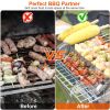Portable Bbq Rolling Round Basket Stainless Steel Grill Mesh 2Pcs 3.42X11.61In Net Tube With Removable Cover Backyard Porch Garage