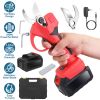 Cordless Rechargeable Pruning Shears 21V 40mm 1.57 in Tree Branch Cutter With 2 Batteries Sharpening Stone Garden Backyard Hedge