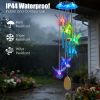 Solar Hummingbird Wind Chime With Aluminum Tubes 7 Color Changing Wind Chime For Outside Ip44 Waterproof Outdoor Garden Yard Decor