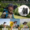Outdoor Wide Brim Sun Hat With 2 Rechargeable Fans Solar Powered 3 Wind Speeds Upf50+ Breathable Waterproof Nylon Mesh Hat For Gardening Yard Work