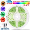 LED Strip Lights 300 5M/16.5Ft 20 Colors Rgb Led Strip Ip65 Waterproof with Remote