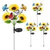 Solar Sunflower Lights Outdoor Waterproof Warm White Lights With 2 Lighting Modes Ip44 Decorative Solar Flower Lights For Yard Patio Porch Garden