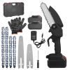 Mini Chainsaw Portable Handheld Cordless Small Chain Saw Battery Powered With 2Pcs 2200Mah Rechargeable Batteries 4In/6In Chains For Pruning