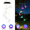 Solar Dragonfly Wind Chime 7 Color Changing Wind Chime For Outside Ipx4 Waterproof Outdoor Garden Yard Decor