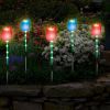 Solar Powered Tulip Garden Light Windmill Waterproof Landscape Stake Lamp Decorative Lawn Lights Garden Yard Driveway Walkway Patio