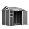 Outdoor Storage Shed With Floor Lockable Garden Shed With 2 Windows Ventilation & Sloped Roof Weather-Resistant For Garden Tools Lawn Equip