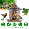 Hanging Outdoor Wild Bird Gazebo Feeder Large Capacity 6 Feeder Ports For Garden Patio Yard Park Weatherproof Easy To Refill