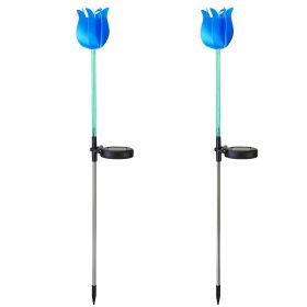 Solar Powered Tulip Garden Light Windmill Waterproof Landscape Stake Lamp Decorative Lawn Lights Garden Yard Driveway Walkway Patio