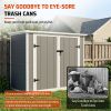 Resin Outdoor Horizontal Storage Shed With Hydraulic Lid & Ramp Lockable Cabinet 4.6X2.4 Ft Garden Tools Firewood Outdoor Supplies & Pet Products