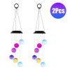 Solar Ball Wind Chime 7 Color Changing Wind Chime For Outside Ipx4 Waterproof Outdoor Garden Yard Decor