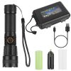 Tactical Led Flashlight Zoomable Rechargeable Search Light Torch 50000Lm 5Modes Night Light For Night Walking Adventures