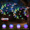 Solar Hummingbird Butterfly Dragonfly Wind Chimes 3Pack 7 Color Changing Wind Chime For Outside Waterproof Garden Yard Decor