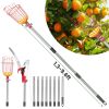 2-In-1 Pole Saw & Fruit Picker With 1.3-9.6Ft Extendable Stainless Steel Pole Manual Tree Pruner With 65Mn Steel Blade Fruit Picking Basket