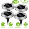 Solar Ground Light Waterproof Buried In-Ground Path Deck Lawn Patio Light 4Led