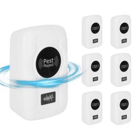 Ultrasonic Insect Repellent Indoor Plug 6 Pack 32-120Khz Bug Repellent Mosquito Roaches Mice Control With 3 Modes For Bedroom Garage