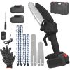 Mini Chainsaw Portable Handheld Cordless Small Chain Saw Battery Powered With 2Pcs 2200Mah Rechargeable Batteries 4In/6In Chains For Pruning