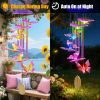 Solar Butterfly Wind Chime With Aluminum Tubes 7 Color Changing Wind Chime For Outside Ip44 Waterproof Outdoor Garden Yard Decor