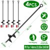 Heavy Duty Ground Auger Stakes 4 Pack 2.76In Wide Spiral Drill Bits Hole Digging Drill Shaft Farm Vegetable Flower Planting Gardening Planter Digger