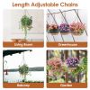 Hanging Planter With Drainage Holes Removable Self-Watering Tray 4Pcs 9.64In Diameter Plastic Hanging Flower Plant Pots For Indoor Outdoor