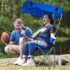 Foldable Canopy Chair Sun Protection 330Lbs Load Folding Seat Cup Holder Camping Backyard Gardening Poolside Travel Picnic