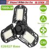Led Garage Light, Imountek E26/E27 80W 7000Lm 6500K Garage Ceiling Light Deformable Workshop Lamp Die Cast Aluminum Led Ceiling Light Bulbs With 3 Adj