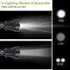 Led Tactical Flashlights 30000Lm Usb Rechargeable Flashlight Water-Resistant Zoomable Led Torch 3 Modes Sos 3200Mah Battery