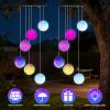 Solar Ball Wind Chime 7 Color Changing Wind Chime For Outside Ipx4 Waterproof Outdoor Garden Yard Decor