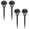 Solar Powered Mosquito Zapper Outdoor Insect Killer 4 Pack Waterproof Bug Zapper With Uv Light White Light For Yard Garden Farm Garage