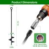 Heavy Duty Ground Auger Stakes 4 Pack 2.76In Wide Spiral Drill Bits Hole Digging Drill Shaft Farm Vegetable Flower Planting Gardening Planter Digger
