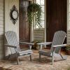 Outdoor Folding Hemlock Wood Adirondack Chairs With Pre-Assembled Backrest 2pcs 220 Lbs Capacity Patio Chairs Garden Backyard Porch Deck Fire