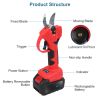 Cordless Rechargeable Pruning Shears 21V 40mm 1.57 in Tree Branch Cutter With 2 Batteries Sharpening Stone Garden Backyard Hedge