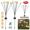 Solar Firefly Swaying Decorative Lights 2Pcs Ip65 Waterproof Pathway Landscape Patio Yard Night Light
