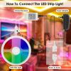 Led Strip Lights 16.4Ft 150 Leds Rgb Color Changing Lamp Ip65 Waterproof 5050 Led Dimmable Led Decorative Lights Diy Strip Lights Remote