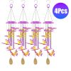 Solar Butterfly Wind Chime With Aluminum Tubes 7 Color Changing Wind Chime For Outside Ip44 Waterproof Outdoor Garden Yard Decor