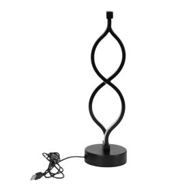 2Pcs Modern Wave-Shaped USB Desk Lamp With 3-Color Dimmable Lighting For Bedroom