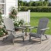 Outdoor Folding Hemlock Wood Adirondack Chairs With Pre-Assembled Backrest 2pcs 220 Lbs Capacity Patio Chairs Garden Backyard Porch Deck Fire