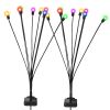 Solar Firefly Swaying Decorative Lights 2Pcs Ip65 Waterproof Pathway Landscape Patio Yard Night Light