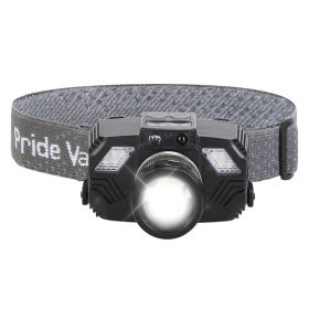 1Pc Motion Sensor LED Headlamp Zoomable Headlamp Flashlight Waterproof Outdoor Emergency Headlight With 3 Lighting Modes