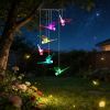 Solar Dragonfly Wind Chime 7 Color Changing Wind Chime For Outside Ipx4 Waterproof Outdoor Garden Yard Decor