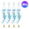 Solar Hummingbird Wind Chime With Aluminum Tubes 7 Color Changing Wind Chime For Outside Ip44 Waterproof Outdoor Garden Yard Decor