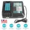 Rapid Charger Replacement Fit For Makita 14.4-18V Battery Bl1860 Bl1830 Bl1850 WithLcd Display Usb Port