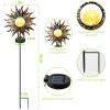 Solar Powered Sun Stake Lamp Ip54 Waterproof Decorative Lamp Crackle Glass Globe Stake Lights For Garden Lawn Yard Driveway