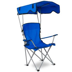 Foldable Canopy Chair Sun Protection 330Lbs Load Folding Seat Cup Holder Camping Backyard Gardening Poolside Travel Picnic